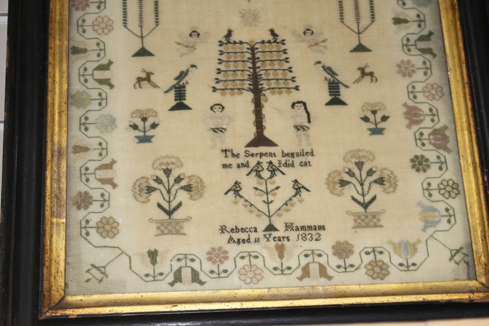 A William IV needlework sampler, by Rebecca Hammans